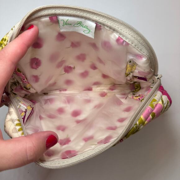 Vera Bradley Make Me Blush Floral Print Small Makeup Bag PVC Lined - Picture 3 of 6